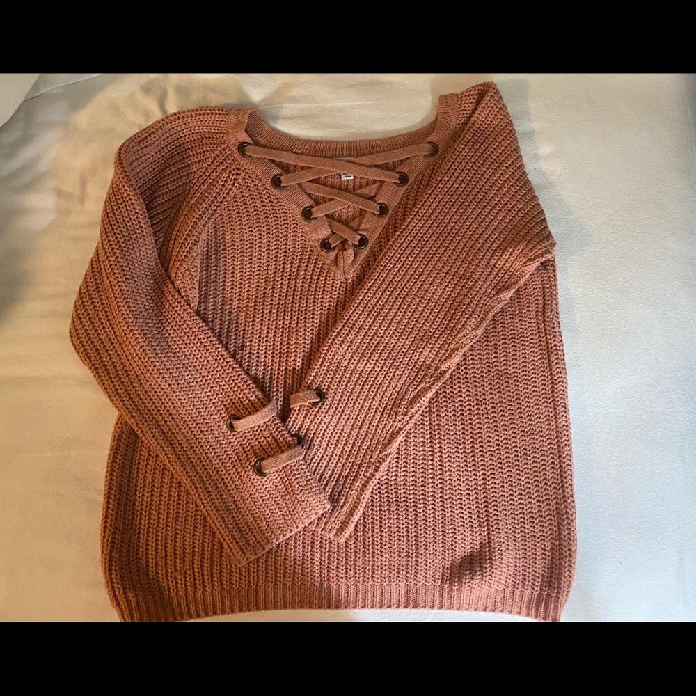 Medium Pink Sweater with Cute Detailing